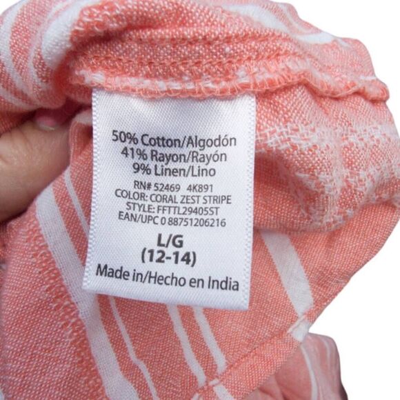 Time and tru relaxed fit short sleeve linen blend blouse - Picture 4 of 4